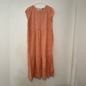 Loft Outlet sleeveless orange midi dress